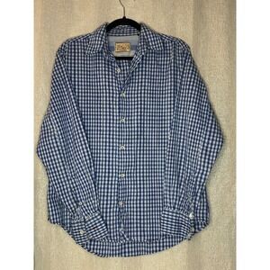Italia‎ Vintage Gingham Check Button Down Casual Long Sleeve Shirt. Size Small.
